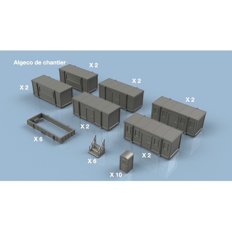 L’Arsenal 3D700-581 – Assortiment Algeco de Chantier  (1/700, impression 3D)