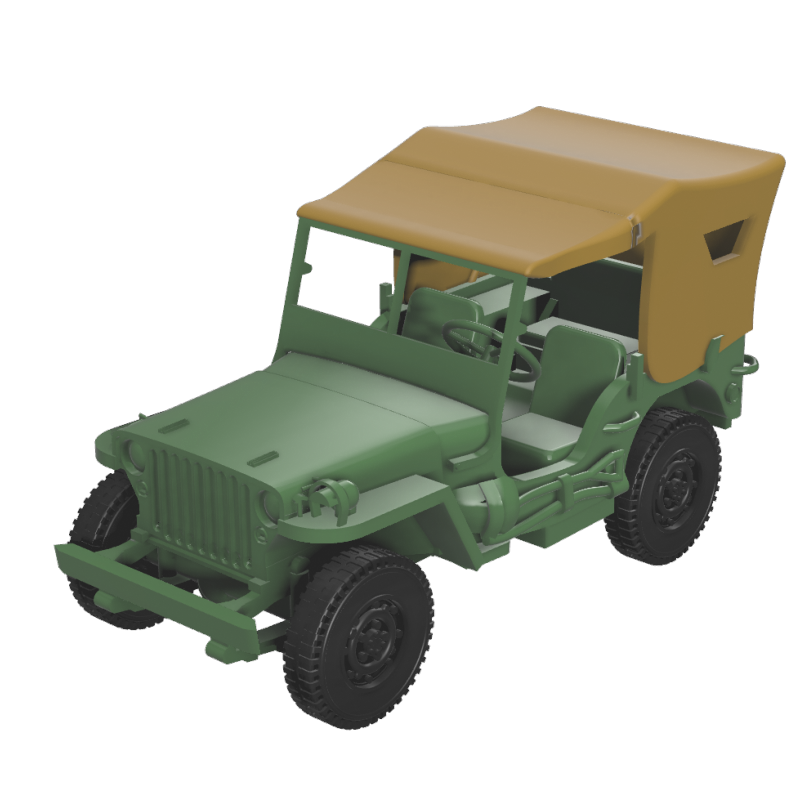 L’Arsenal 3D350-072 – Jeep Willys bâchée x10 (1/350, impression 3D)