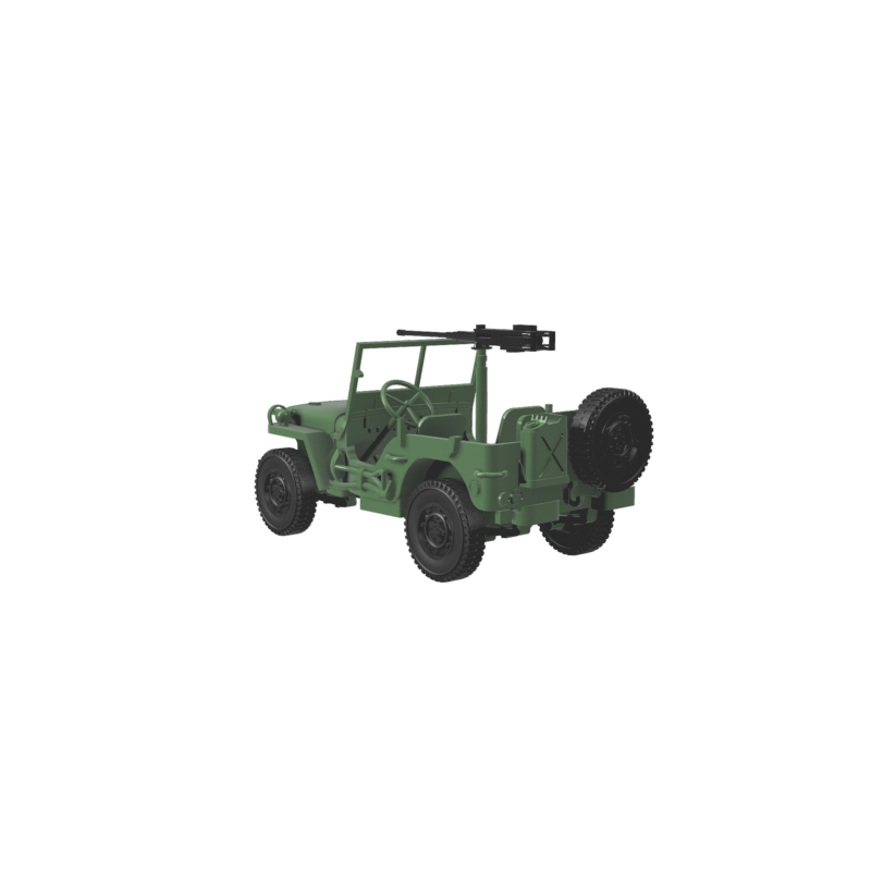 L’Arsenal 3D350-073 – Jeep Willys avec mitrailleuse 12,7 mm x5 (1/350, impression 3D)