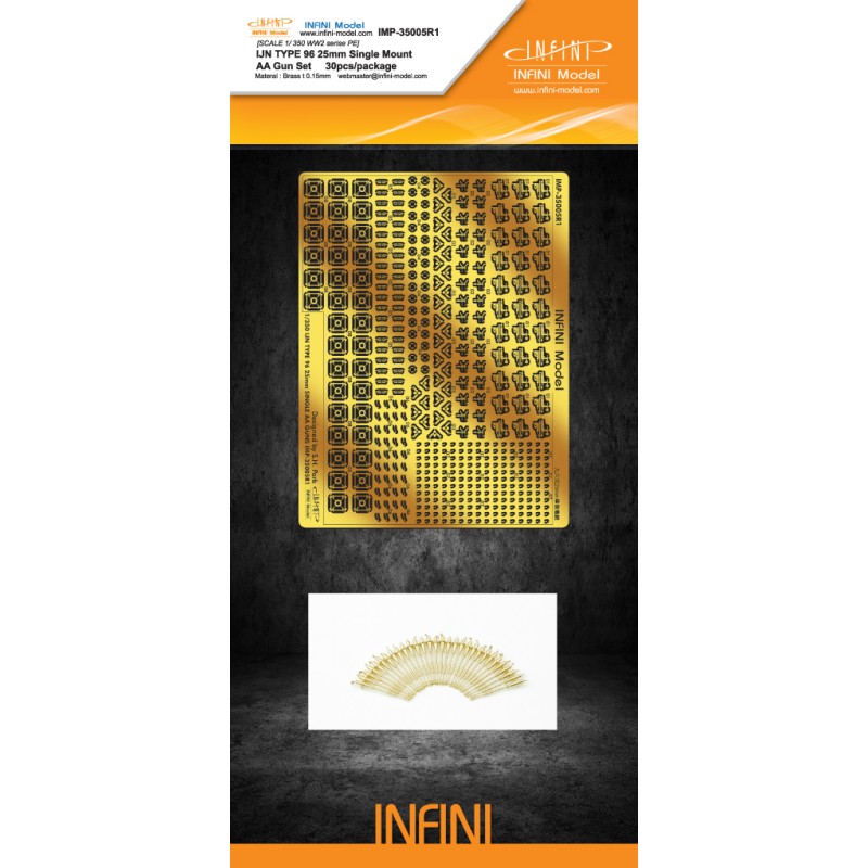 Infini Model IMP-35005R1 – Ensemble canon antiaérien IJN Type 96 de 25 mm simple (1/350)