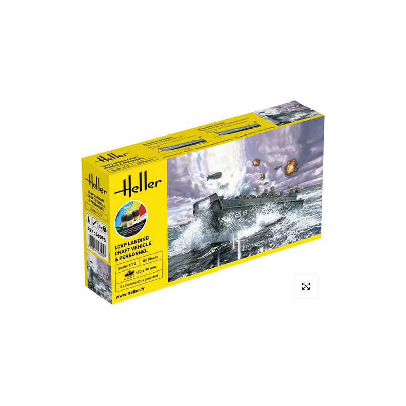 Heller	56995	 Kit De Démarrage Lcvp Landungsboot + Figurines 1:72