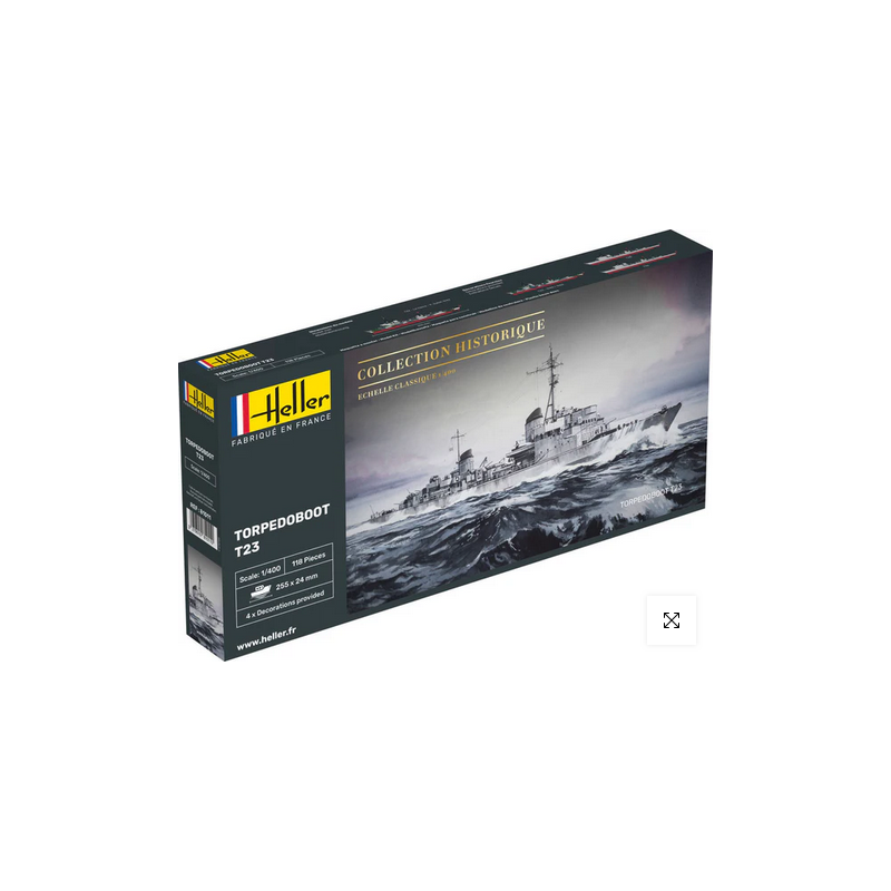 Heller	81011	 MAQUETTE BATEAU TORPEDOBOOT T23 1:400