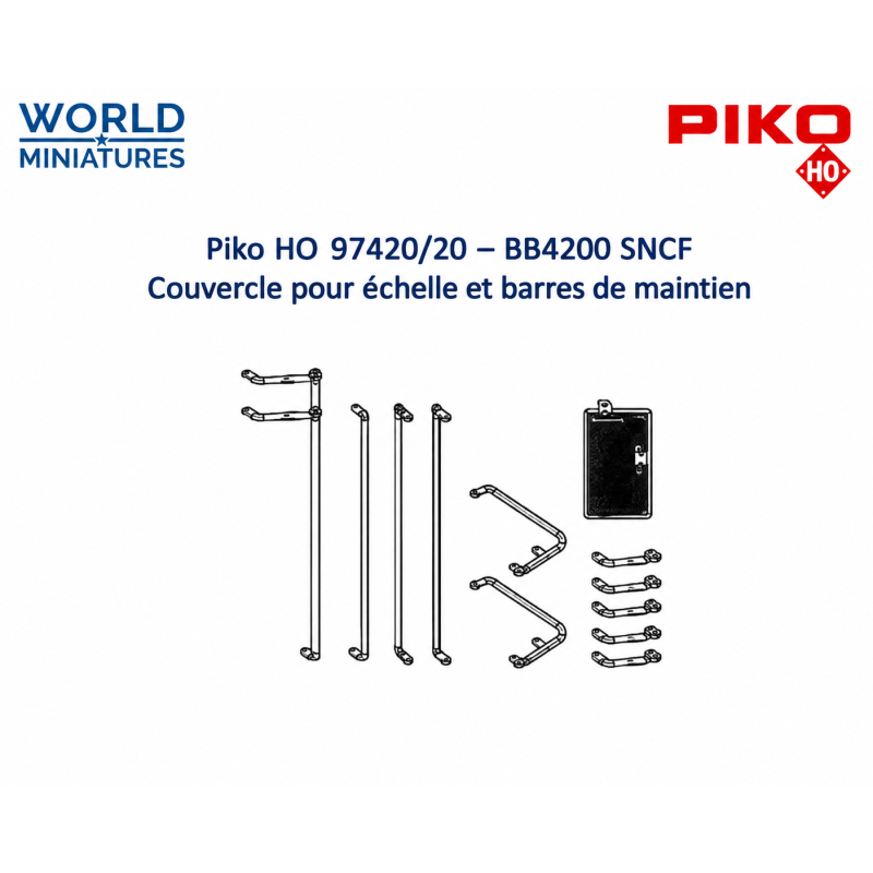 Piko HO 97420/20 – BB4200 SNCF Couvercle pour échelle et barres de maintien