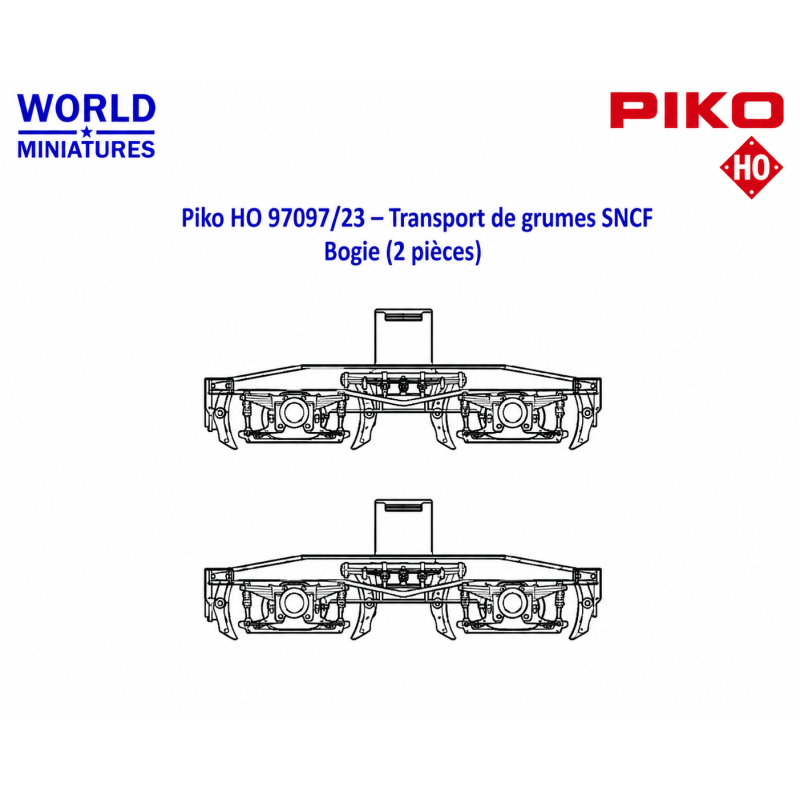 Piko HO 97097/23 – Transport de grumes SNCF Bogie (2 pièces)