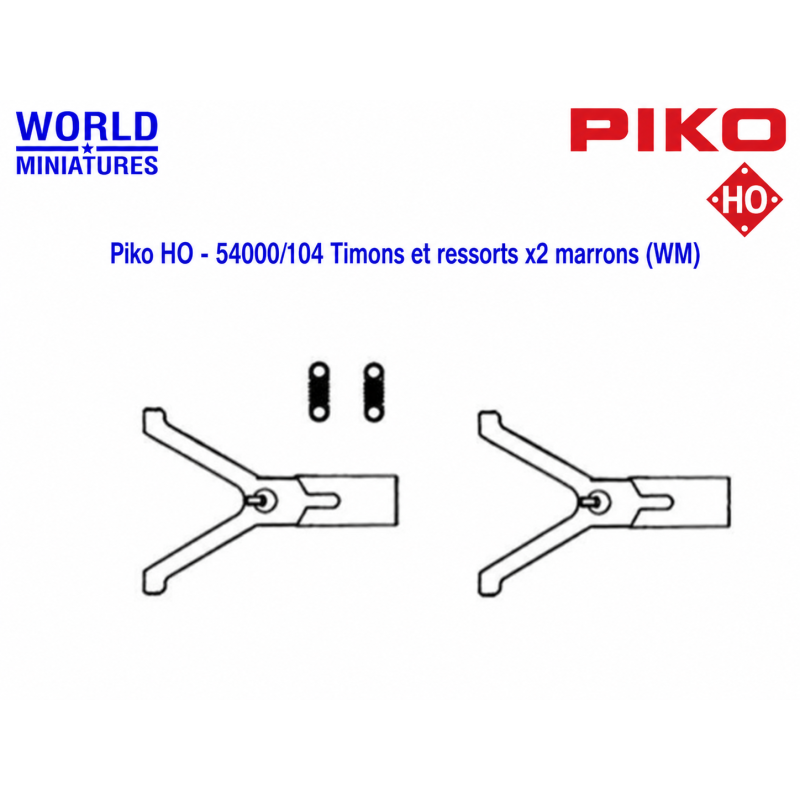 Piko HO - 54000/104 Timons et ressorts x2 marrons (WM)