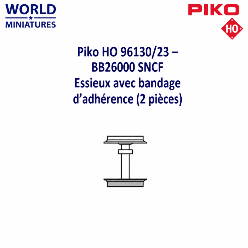 Piko HO 96130/23 – BB26000 SNCF Essieux avec bandage d’adhérence (2 pièces)