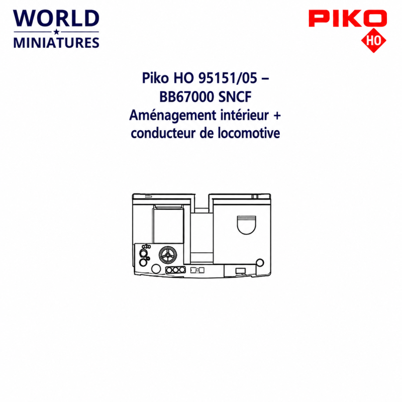 Piko HO 95151/05 – BB67000 SNCF Aménagement intérieur + conducteur de locomotive