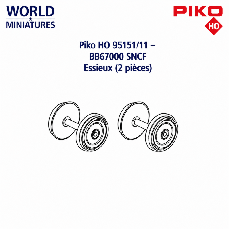Piko HO 95151/11 – BB67000 SNCF Essieux (2 pièces)