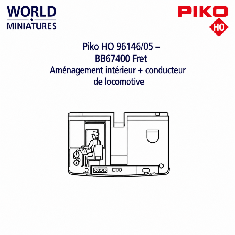 Piko HO 96146/05 – BB67400 Fret Aménagement intérieur + conducteur de locomotive