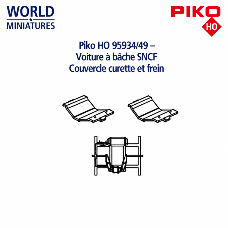 Piko HO 95934/49 – Voiture à bâche SNCF Époque Couvercle curette et frein
