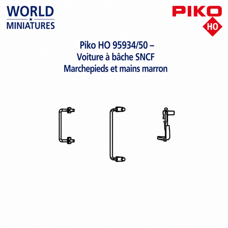 Piko HO 95934/50 – Voiture à bâche SNCF Marchepieds et mains marron