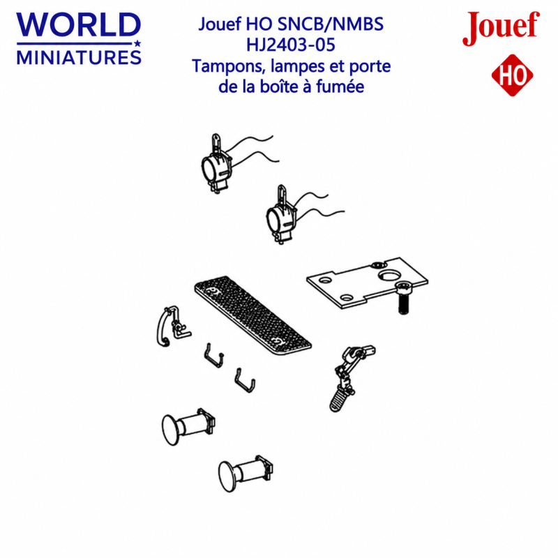Jouef HO SNCB/NMBS – HJ2403-05 – Tampons, lampes et porte de la boîte à fumée