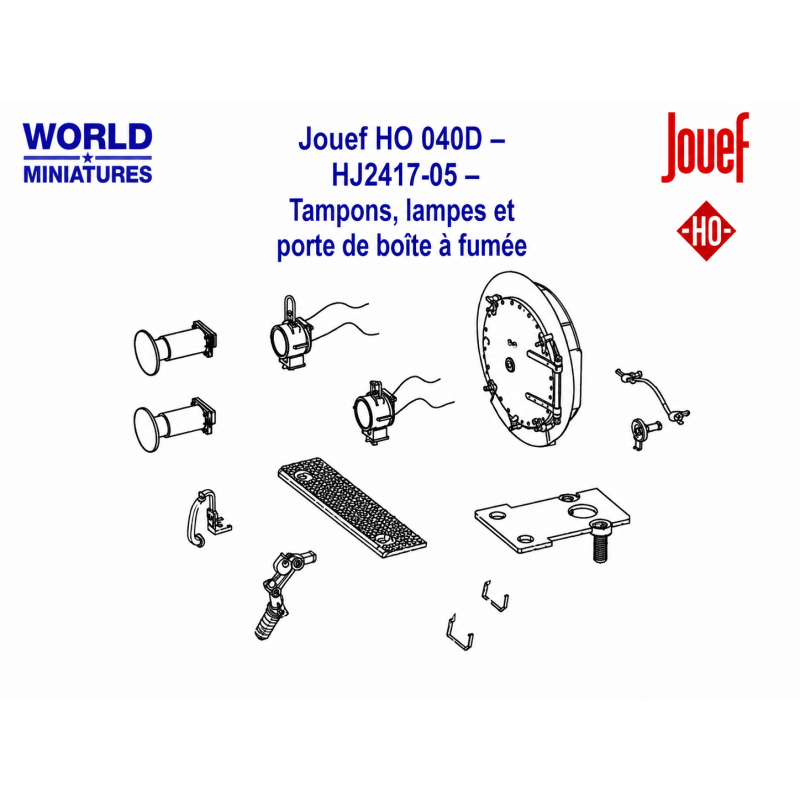 Jouef HO 040D– HJ2417-05 – Tampons, lampes et porte de boîte à fumée