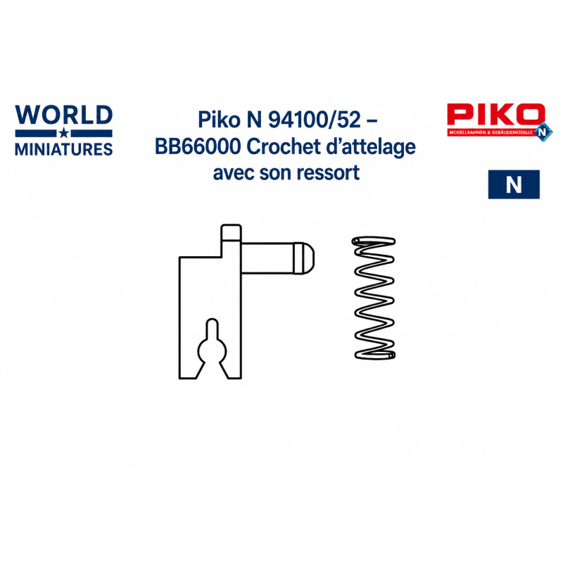 Piko N 94100/52 – BB66000 Crochet d’attelage avec son ressort
