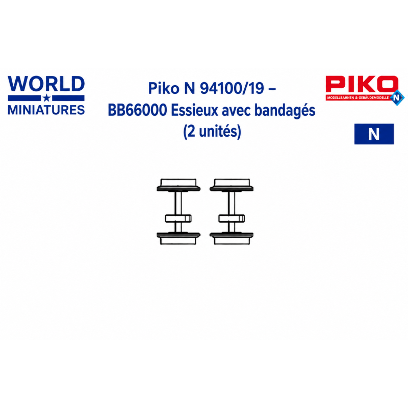 Piko N 94100/19 – BB66000 Essieux avec bandagés (2 unités)
