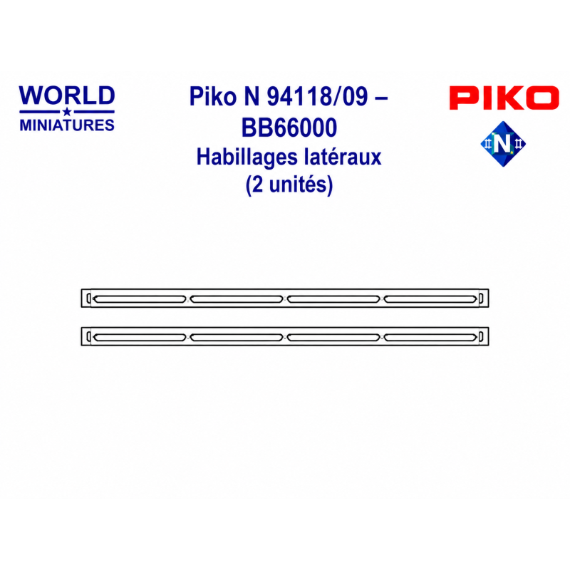 Piko N 94118/09 – BB66000 Habillages latéraux (2 unités)