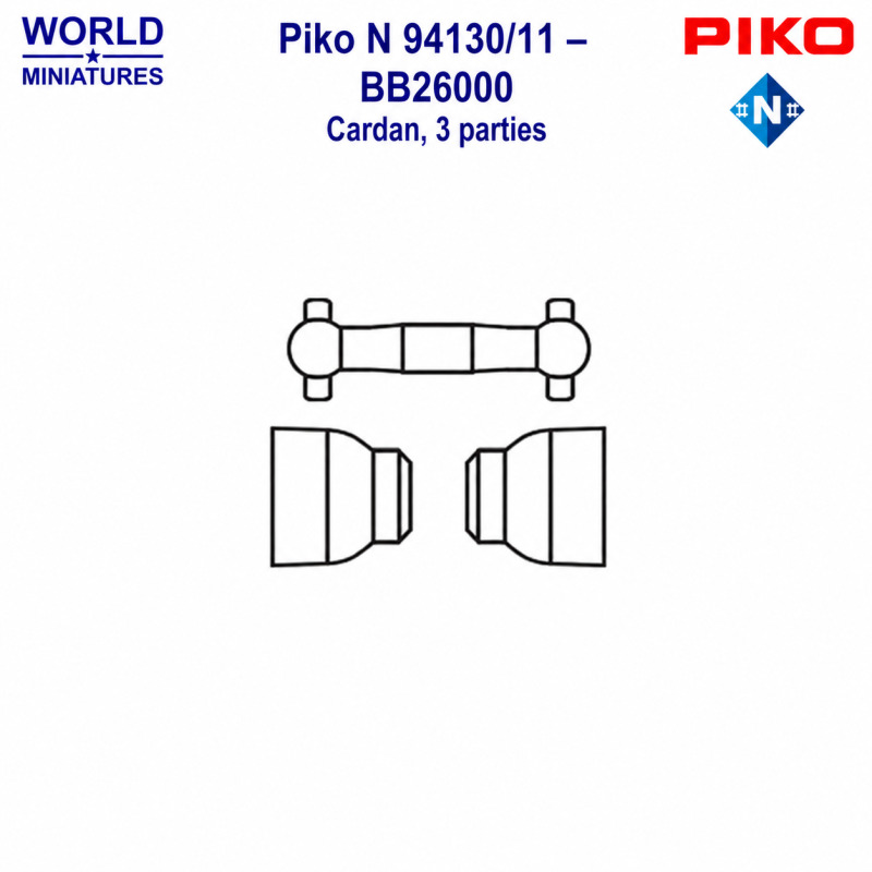 Piko N 94130/11 – BB26000 Cardan, 3 parties