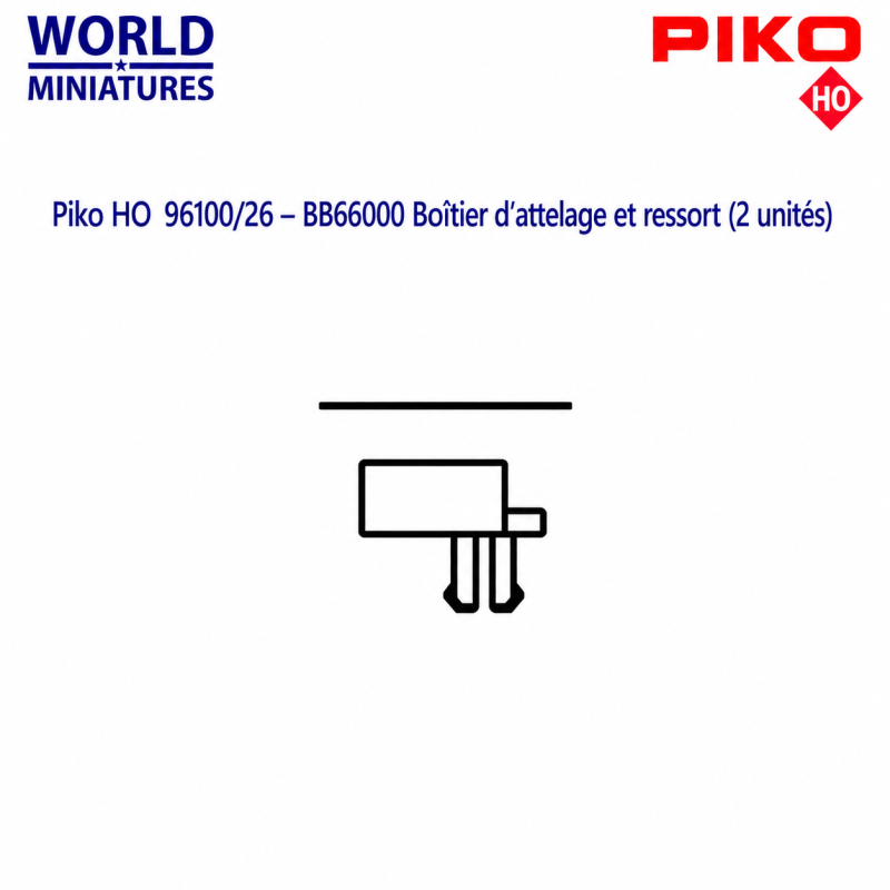 Piko HO 96100/26 – BB66000 Boîtier d’attelage et ressort (2 unités)