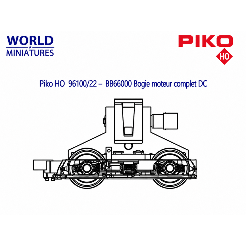 Piko HO 96100/22 – BB66000 Bogie moteur complet DC
