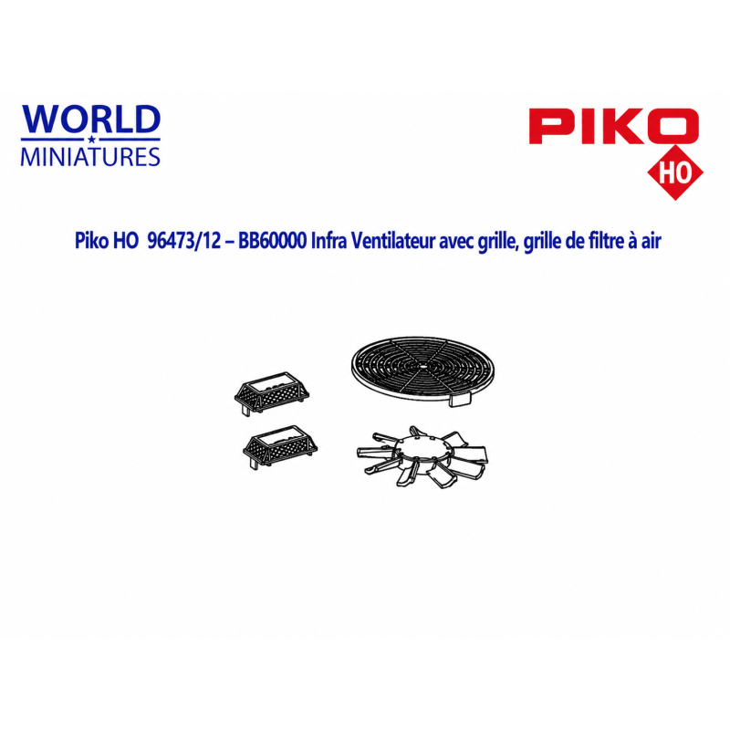 Piko HO 96473/12 – BB60000 Infra Ventilateur avec grille, grille de filtre à air