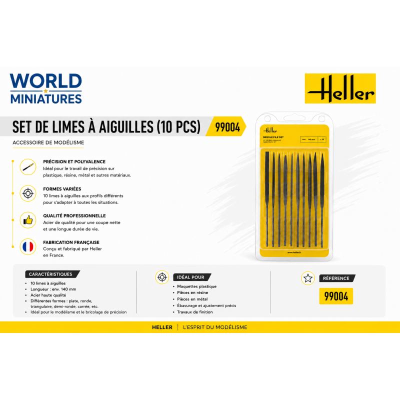 Heller 99004 – Set de limes à aiguilles (10 pcs)