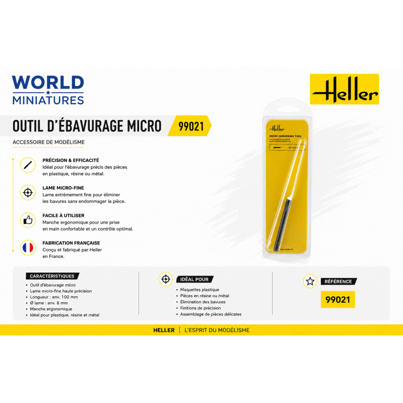 Heller 99021 – Outil d’ébavurage micro