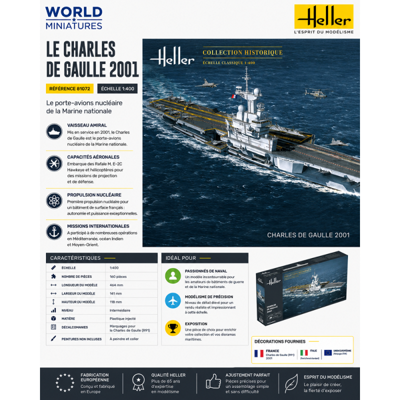 Heller	81072	 Le Charles De gaulle 1:400