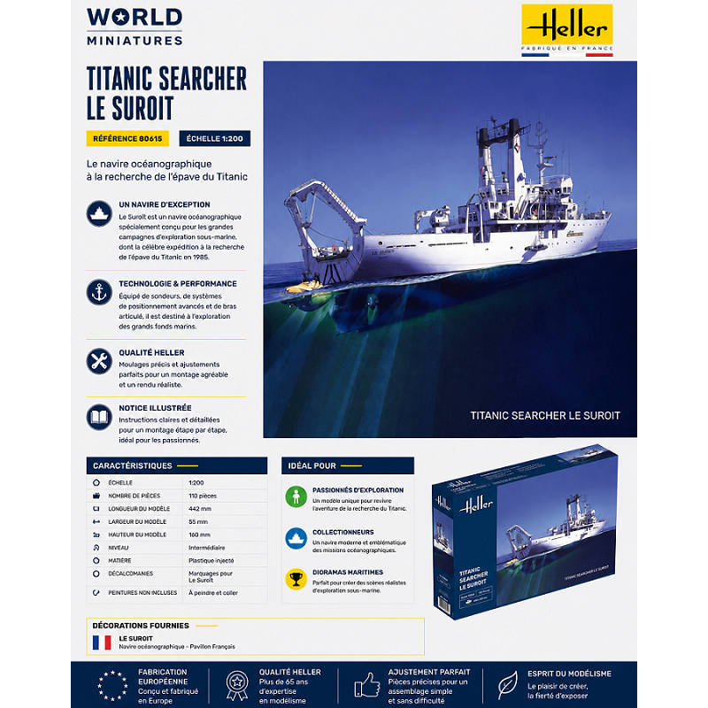 Heller	80615	 Titanic Searcher "le Suroit 1:200