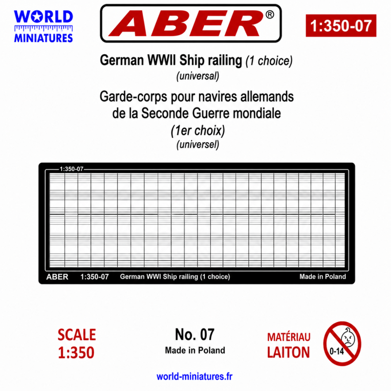 Aber S 1:350-07 – Garde-corps pour navires allemands de la Seconde Guerre mondiale