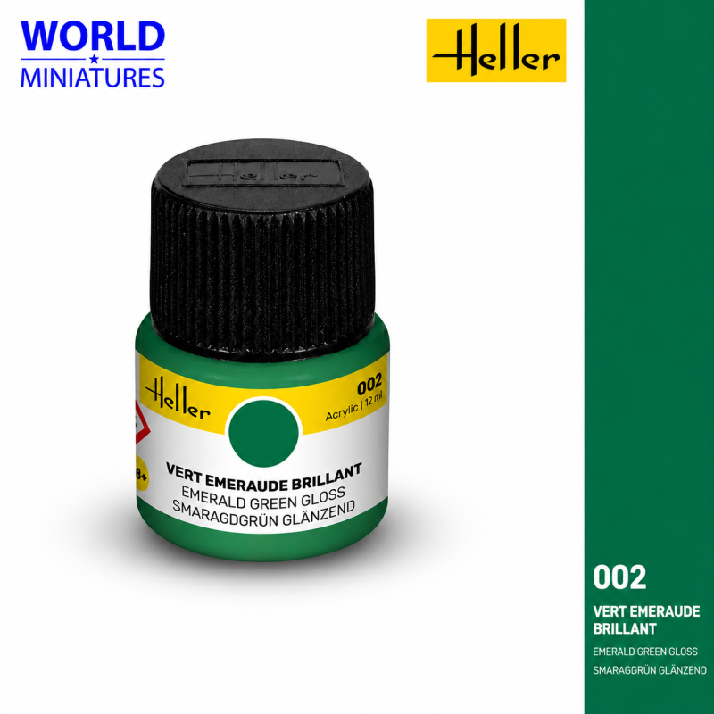 Heller	2	Peinture Acrylique Vert Émeraude Brillant 12ml