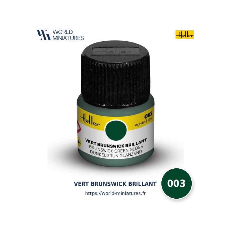 Heller 003 – Peinture Acrylique Vert Brun Brillant 12ml