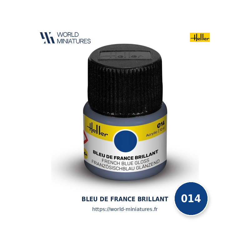 Heller 014 – Peinture Acrylique Bleu de France Brillant 12ml