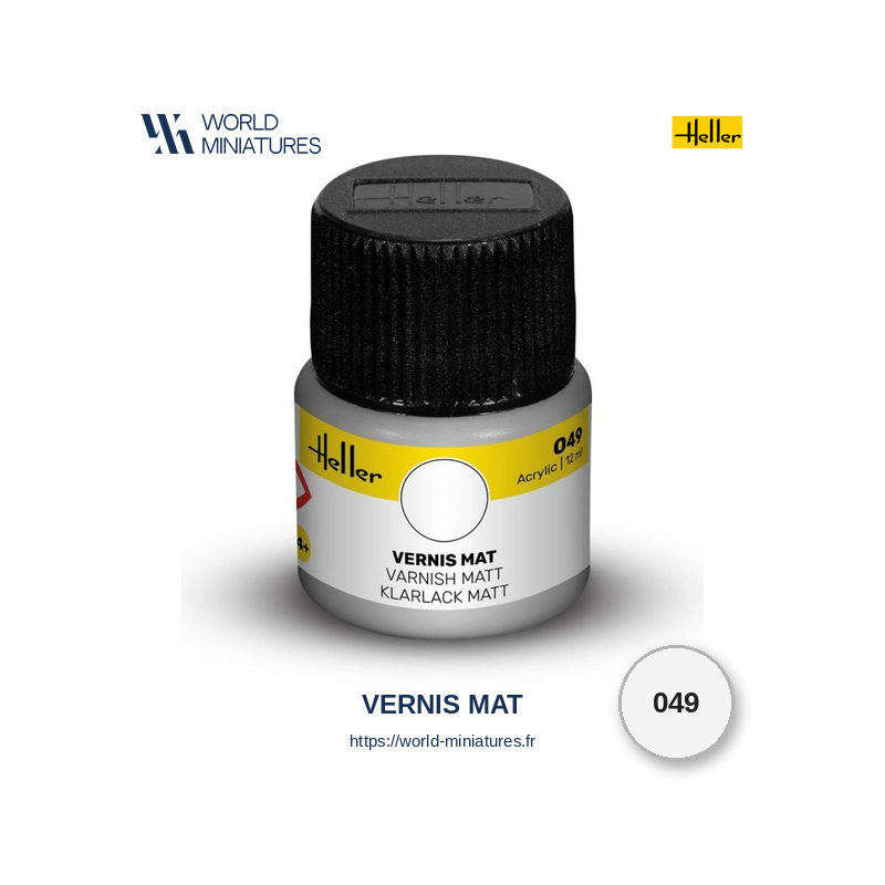 Heller 049 – Peinture Acrylique Vernis Mat 12ml