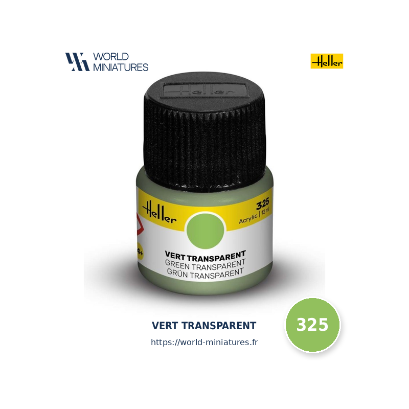 Heller 325 – Peinture Acrylique Vert Transparent 12ml