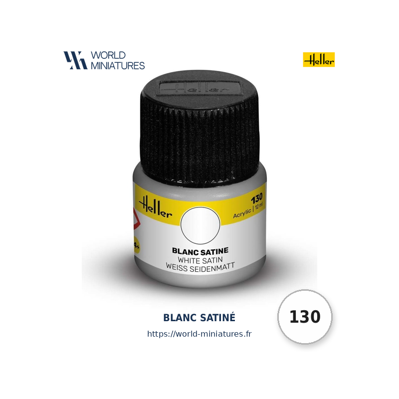 Heller 130 – Peinture Acrylique Blanc Satiné 12ml