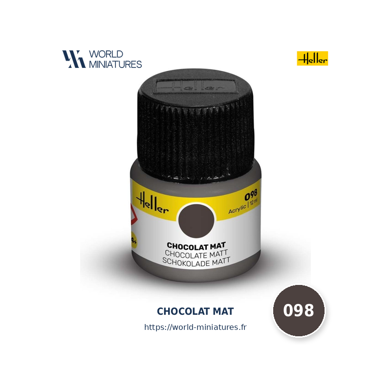 Heller 098 – Peinture Acrylique Chocolat Mat 12ml
