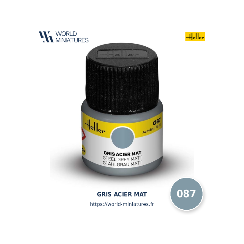 Heller 087 – Peinture Acrylique Gris Acier Mat 12ml