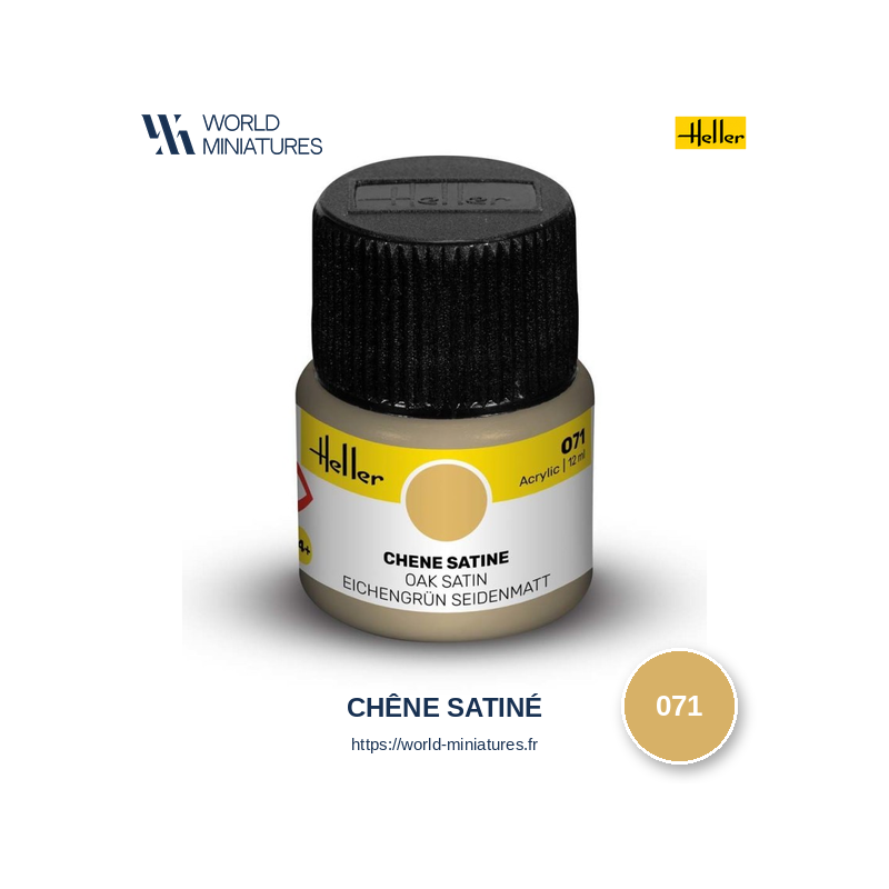 Heller 071 – Peinture Acrylique Chêne Satiné 12ml