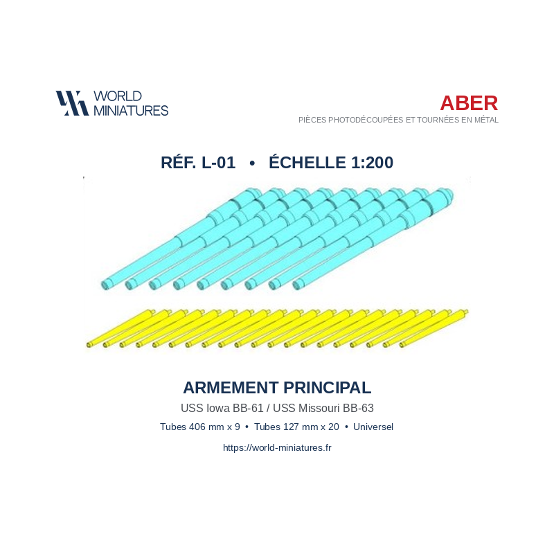 Aber S 1:200 L-01 – Armement US pour Cuirassés Iowa/Missouri
