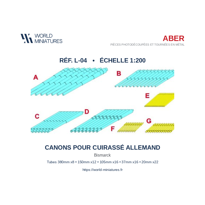 Aber S 1:200 L-04 – Canons pour le Bismarck