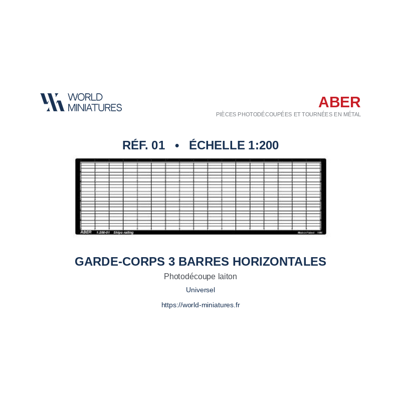Aber S 1:200-01 – Garde-corps 3 barres horizontales