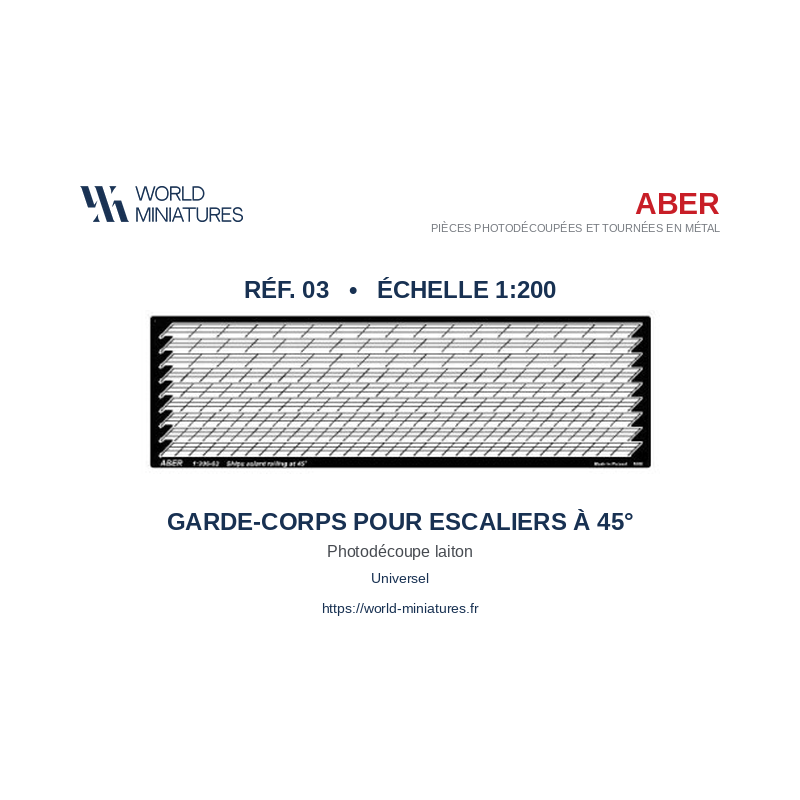 Aber S 1:200-03 – Garde-corps pour escaliers à 45°