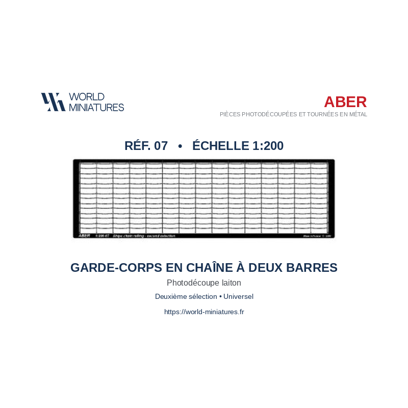 Aber S 1:200-07 – Garde-corps en chaîne à deux barres horizontales