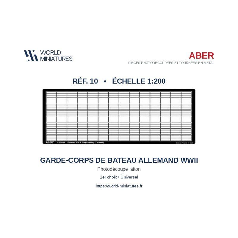 Aber S 1:200-10 – Garde-corps de bateau allemand WWII (1er choix)