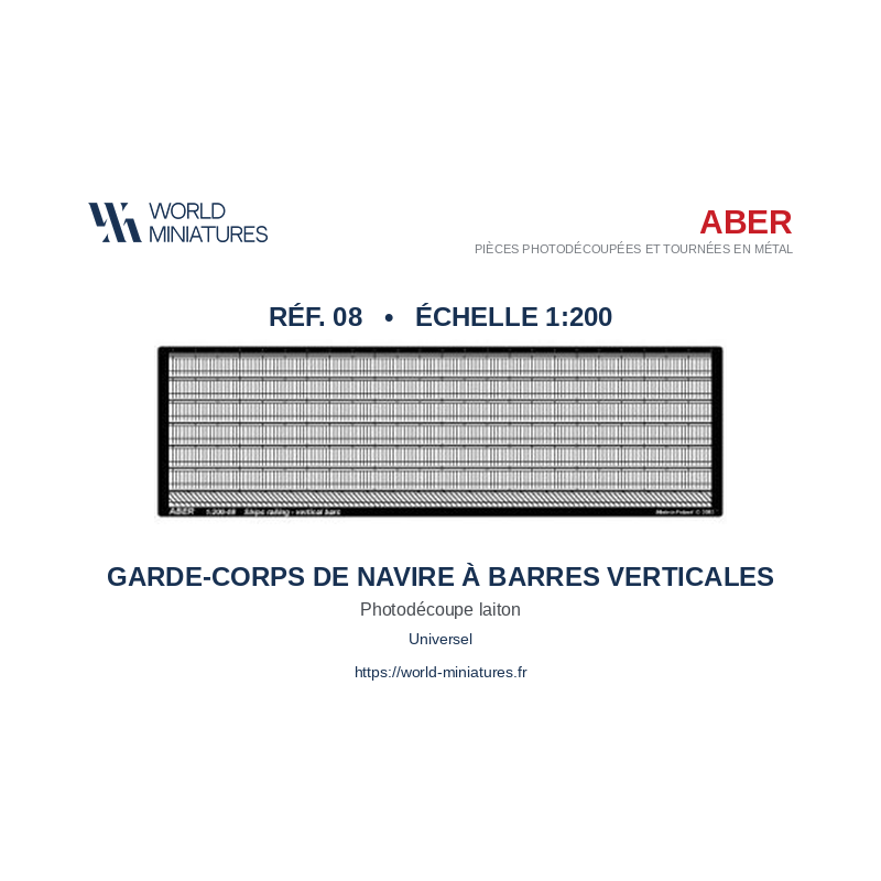 Aber S 1:200-08 – Garde-corps de navire à barres verticales