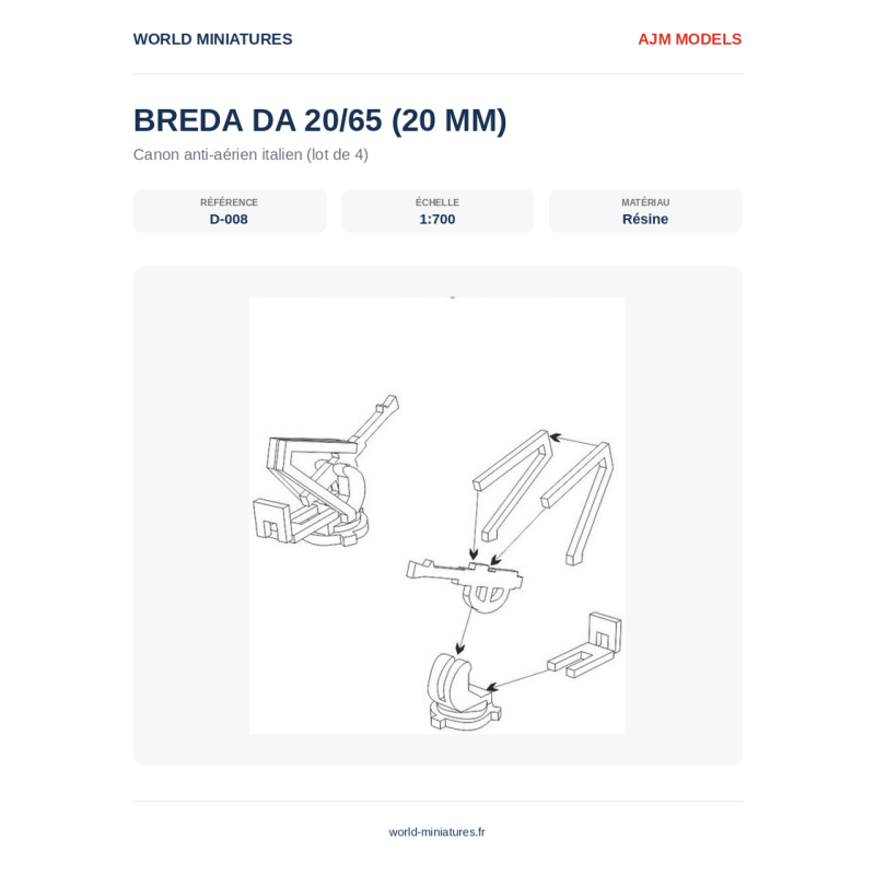 AJM Models D008 – Breda 20/65 (20 mm) (1:700)