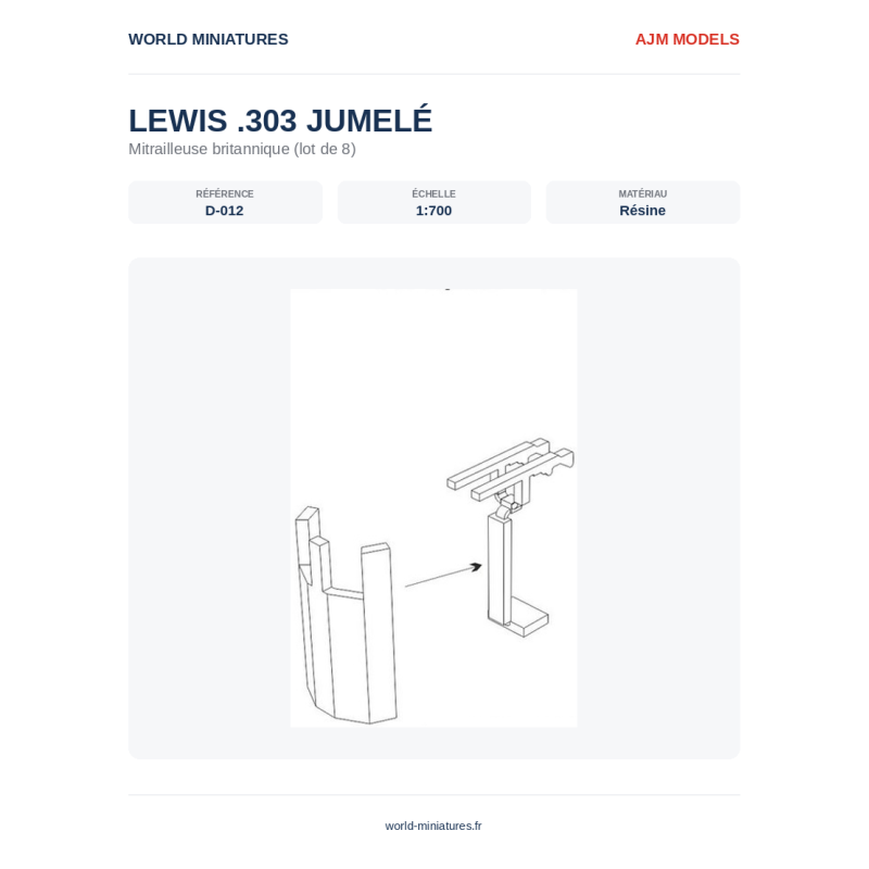 AJM Models D012 – Lewis 0.303 Twin (1:700)