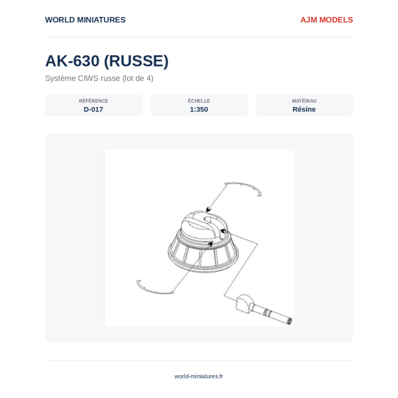 AJM Models D017 – AK-630 Système CIWS Russe (1:350)