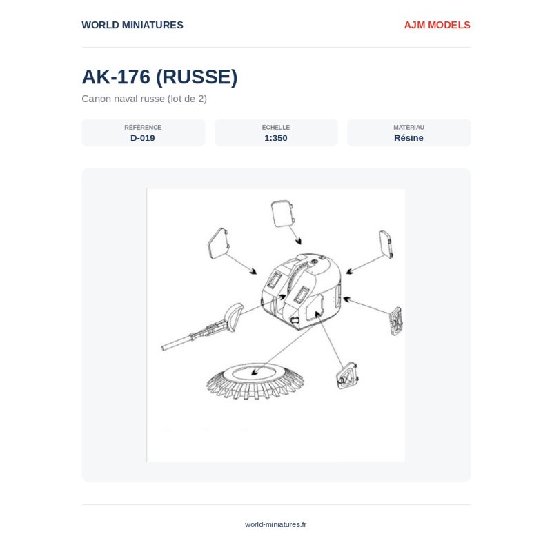 AJM Models D019 – Canon automatique russe AK-176 – 1/350