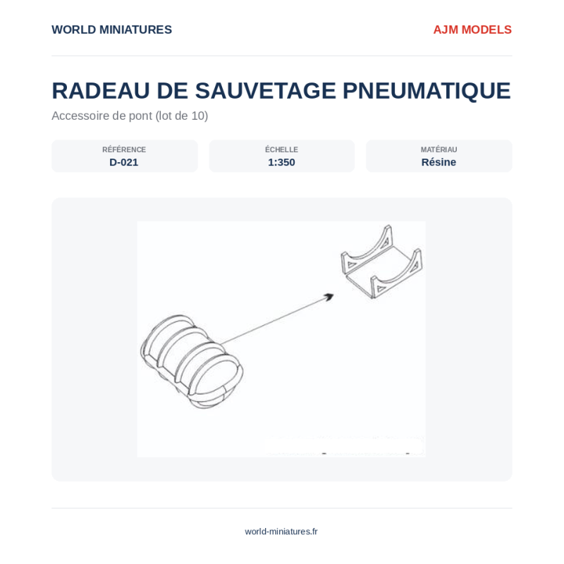 AJM Models D021 – Radeaux pneumatiques de sauvetage – 1/350